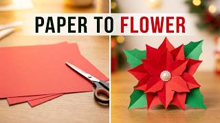 Let's make a poinsettia Paper flower | Paper flower Making Ideas | Craft idea for beginners