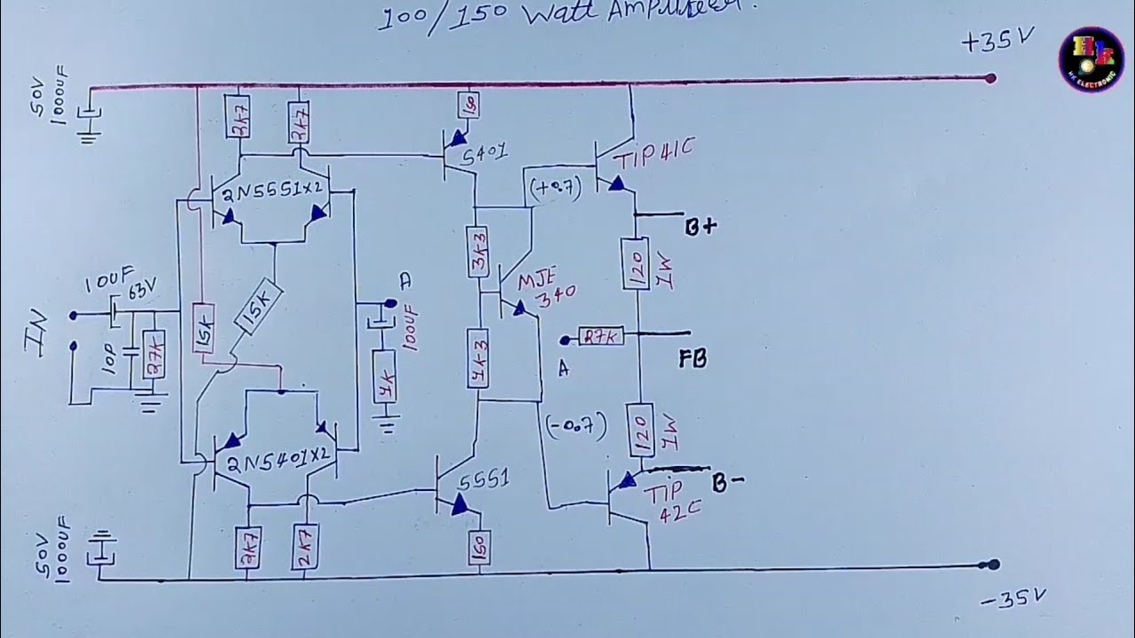 100/150 Watt Amplifier Circuit Diagram , Amplifier Circuit Diagram