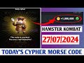 HAMSTER KOMBAT DAILY CYPHER CODES FOR TODAY 27/07/2024