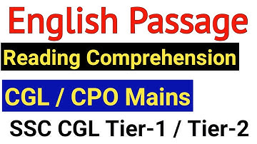 Reading comprehensions | SSC CGL, CPO English Passage | Reading Passage | How to solve passages |
