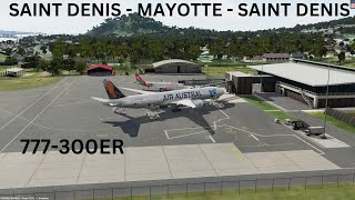 (P3DV5.4) Simulation Flight FMEE-FMCZ-FMEE Boeing 777-300ER