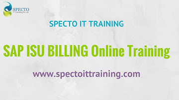 SAP ISU -Billing Invoicing And Device Management Online Training | spectotraining