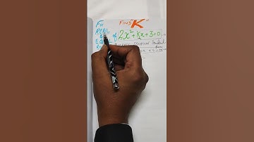 🐸Find Value of "K" so that 2x²+kx+3=0 for its REAL & EQUAL Roots 🌱