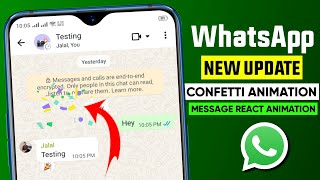 WhatsApp confetti animation for emoji reactions || Whatsapp message react animation