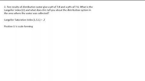 Langelier Index Problems/Drinking water math
