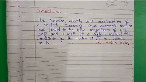 The position velocity and acceleration of a particle executing simple harmonic motion