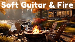 Soft Guitar with Fire Crackling - Calming Music, Instrumental Music screenshot 1