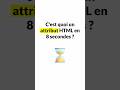 C’est quoi un attribut en HTML ? .#html #attributshtml #coder #débutant #apprendreàcoder #htmlcss