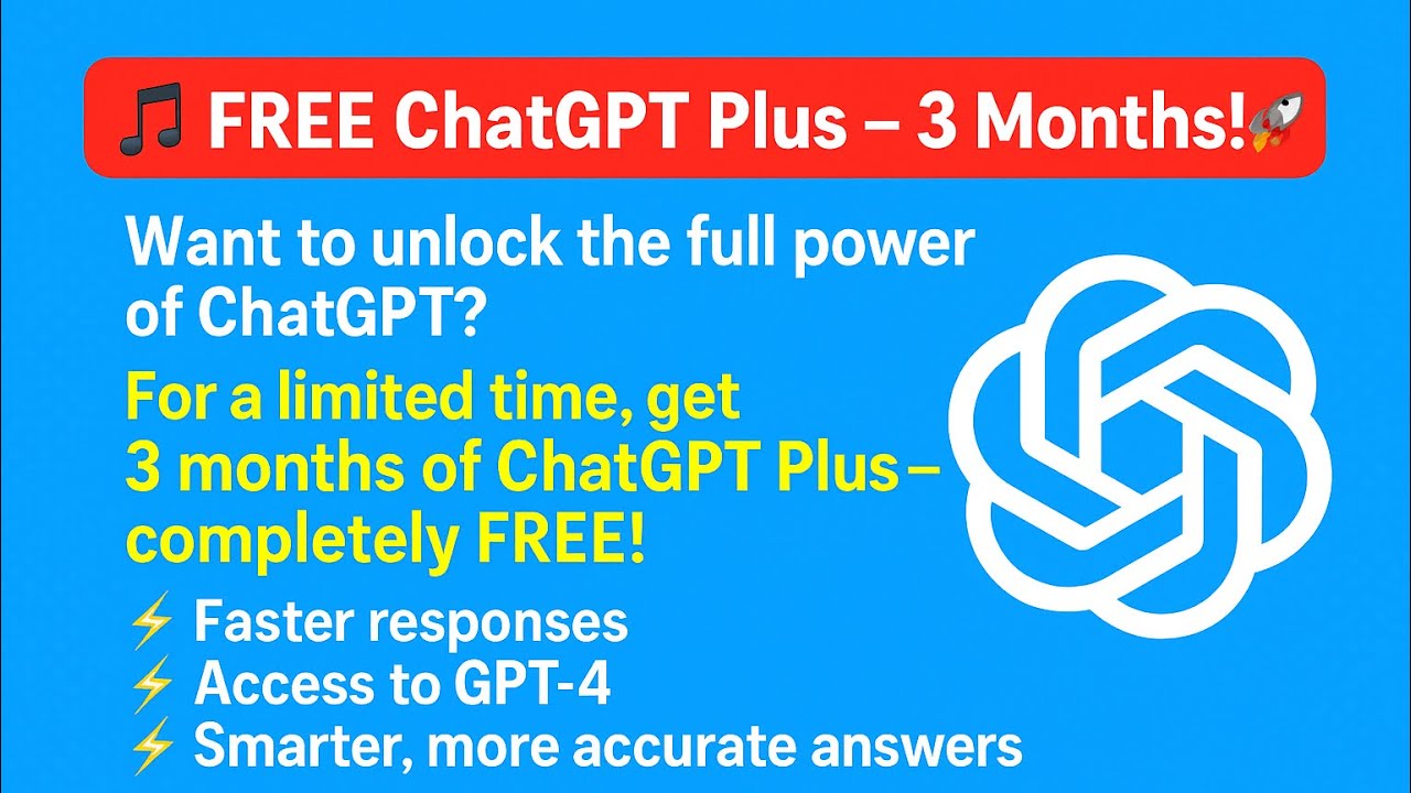 FREE ChatGPT Plus – 3 Months! 🚀Want to unlock the full power of ChatGPT ...