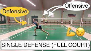 BADMINTON EXERCISE #73 - SINGLE DEFENSE (FULL COURT) 2 VS 1 Net Worth