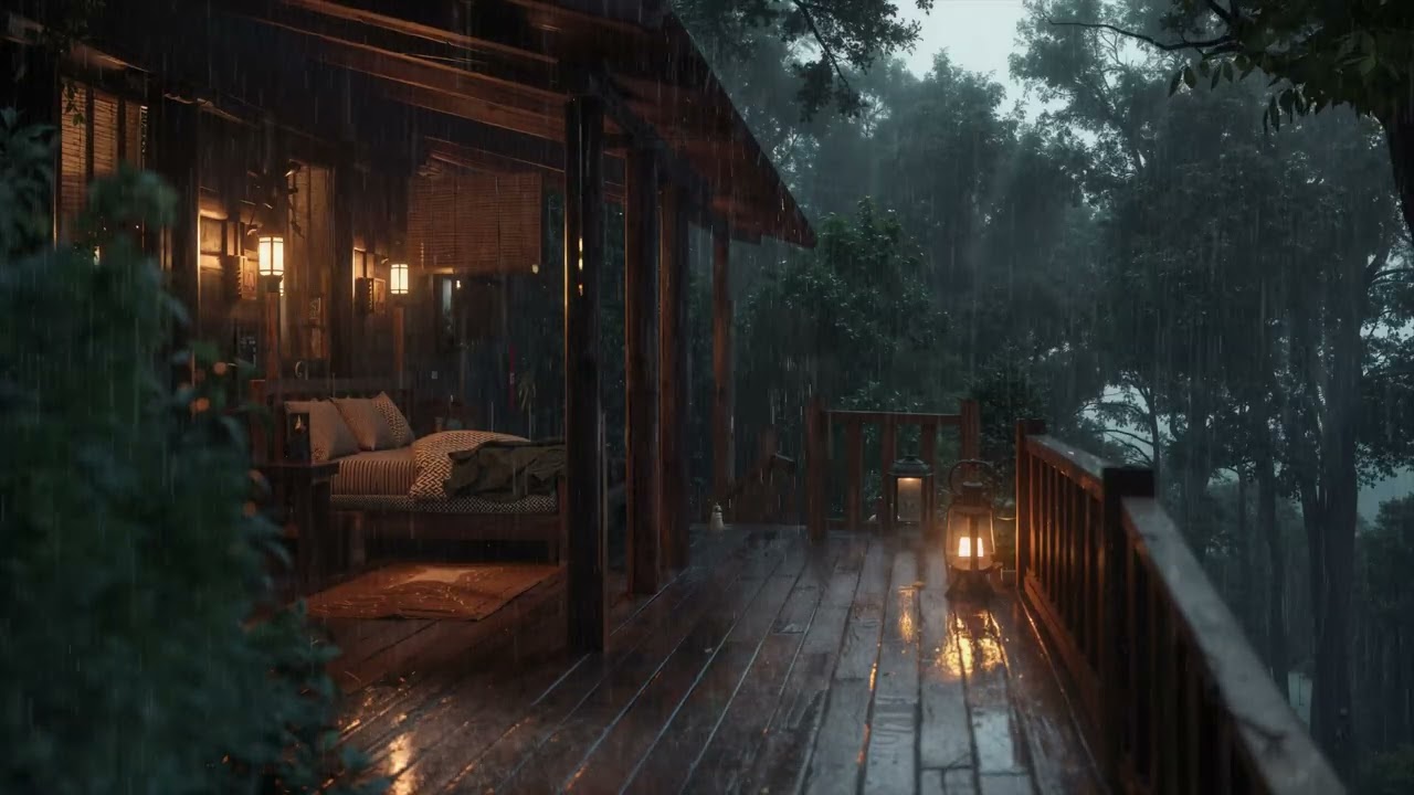 Tranquil Rain Cabin ASMR 🌧️ Forest Cabin Calm Ambience for Sleeping and Healing