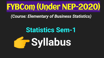FYBCom Statistics sem 1 syllabus (2024-2025) under NEP | Mumbai University