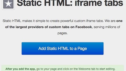 How to add Static HTML facebook App / Tab 2014