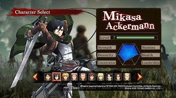 Attack on Titan All Characters Max Level & Skills + Mikasa Ackermann Gameplay