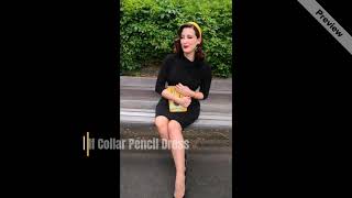 Bow half collar style dress from Miusol