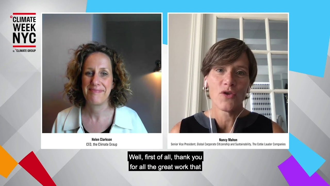 Nancy Mahon, The Estée Lauder Companies — Climate Week NYC 2020 YouTube