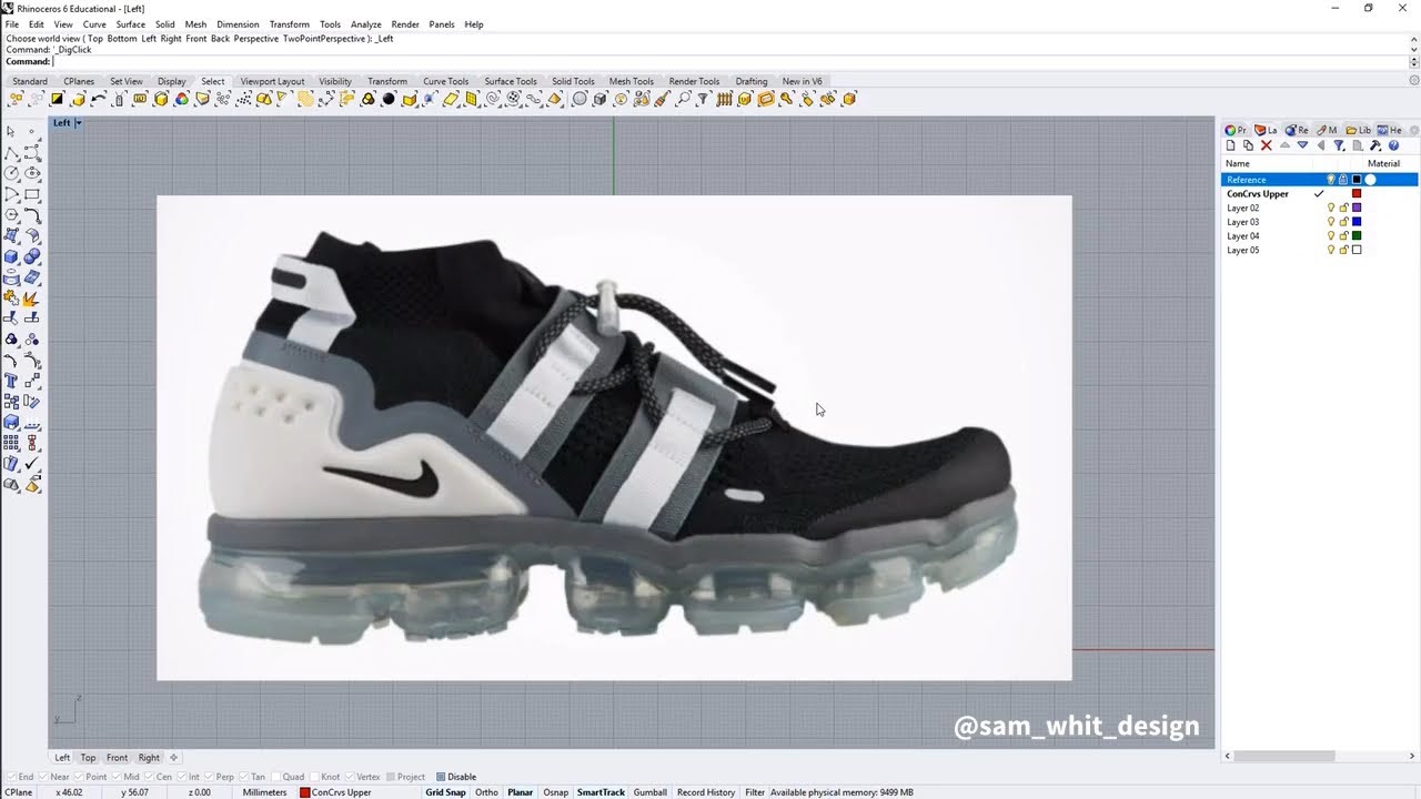 Vapormax 3D Modeling in Rhino #1 - YouTube