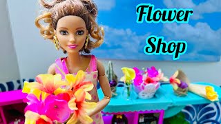 SPRING FLOWERS -  Barbie Flower Shop PLAY DOUGH - fun - create - flowers - colours