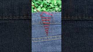 downsize jeans in 10 seconds 😲 #shorts #lifehacks #doityourself #sewing