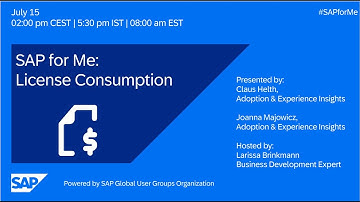 SAP for Me: License Consumption I Move to Cloud ERP I 25.07.15