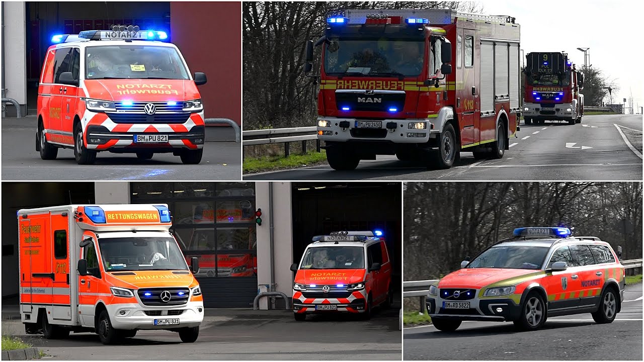 [Reserve NEF aus Erftstadt 🚑] ● FEUERWEHR PULHEIM - Hauptamtliche Wache + RD auf Einsatzfahrt 🔥⚠️🚒