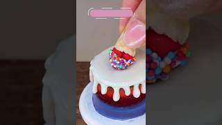 Most Satisfying Rainbow Tiny Cake 🌈 #Shorts