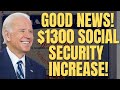 YES!! $1300 INCREASE For Social Security Beneficiaries | Social Security, SSI, SSDI Payments