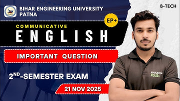 Communicative English | 2nd Semester Exam | Important Questions |  Bihar Engineering University