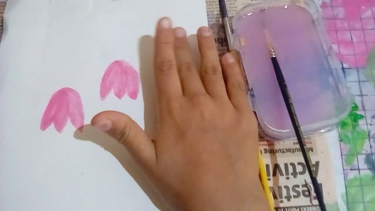 How to paint pink 💐 flowers watercolourpaintings YouTube
