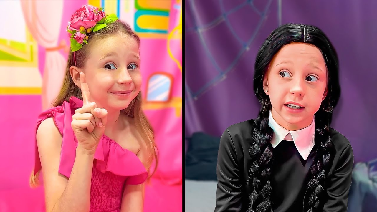 Nastya dan Rabu memainkan tantangan lucu - Kompilasi video untuk anak-anak