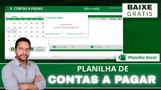📌[Grátis] Planilha de Contas a Pagar Excel Grátis - Download Gratuito