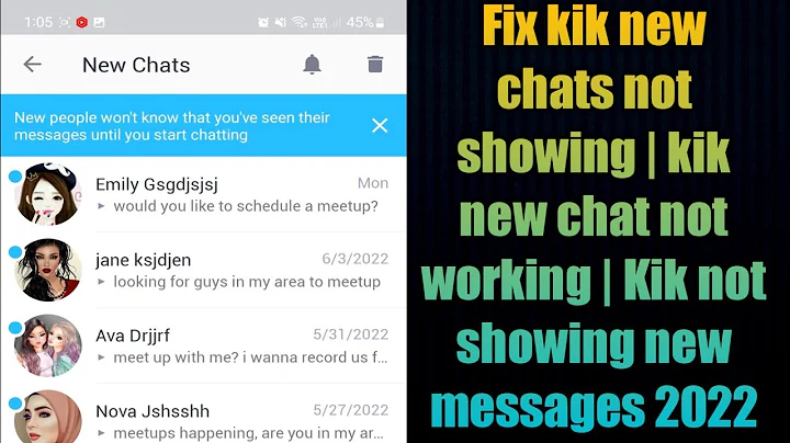 Fix kik new chats not showing | kik new chat not working | Kik not showing new messages 2022