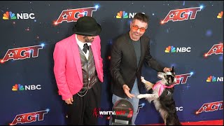 AGT Season 18 Winner Adrian Stoica and his dog Hurricane pose with Simon Cowell Backstage!