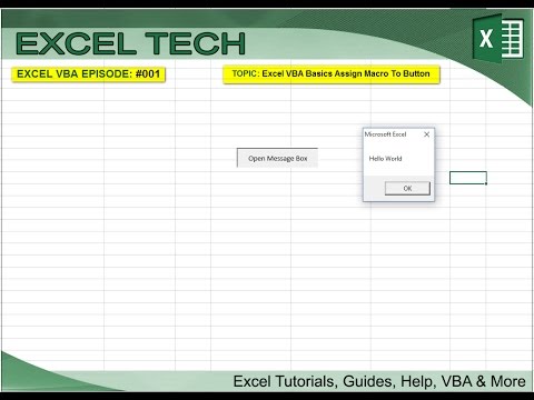 Excel Tech VBA #1: Write a Macro and Assign it to a Button