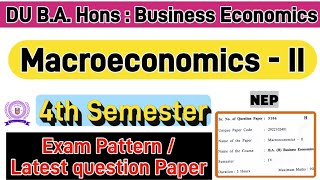 Macroeconomics 2 BA Hons Business Economics 4th semester previous year question paper du