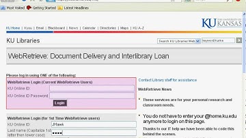 KU Libraries  - WebRetrieve for First Time Users