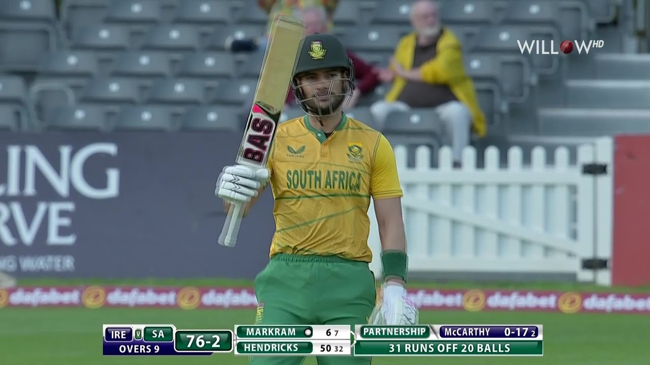 Reeza Hendricks 74 runs vs Ireland | Ireland vs South Africa | 1st T20I, Ireland vs South Africa