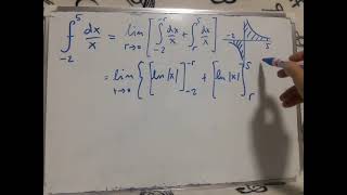 Cauchy principal value of the integral of 1/x from -2 to 5