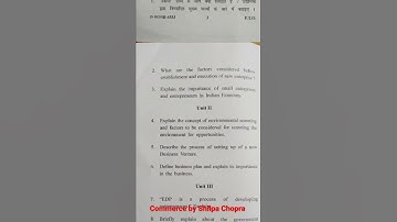 Entrepreneurship Development| B.com 6th sem |2021| Previous paper #shilpa #bcom #commerce #bba