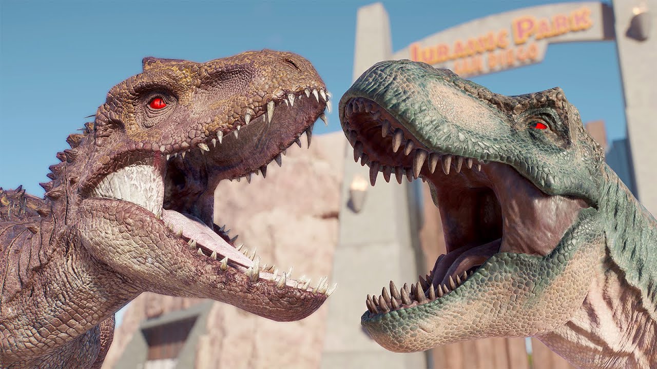 Indominus Rex vs ALL Large & Medium Carnivores and Herbivores – San Diego Map | JWE 2