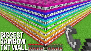 What if you LIGHT this most SECRET RAINBOW TNT WALL in Minecraft ! BIGGEST TNT !