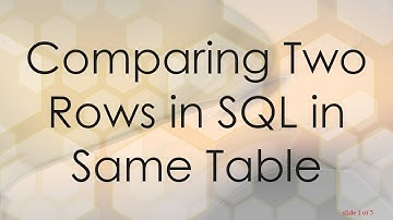 Comparing Two Rows in SQL in Same Table