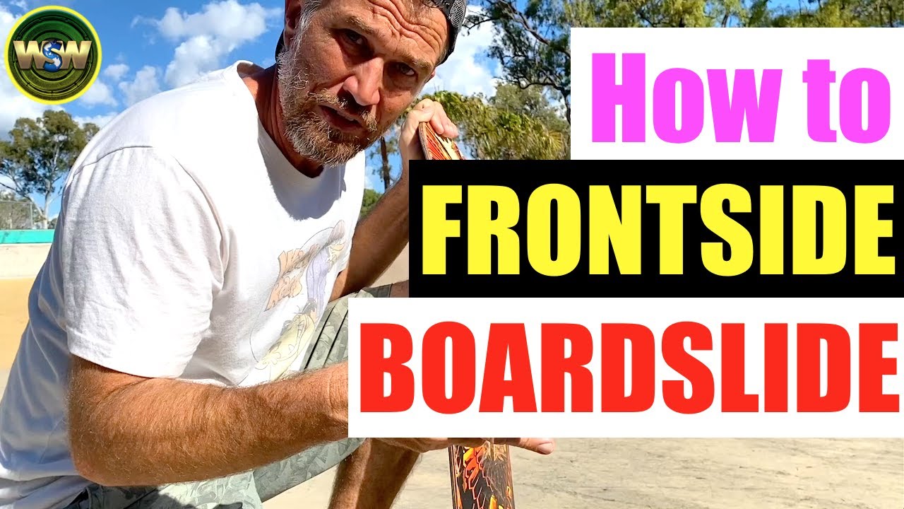 How to Frontside Boardslide - (Skateboarding tutorial)