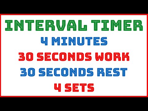 Interval Timer - 4 Minute Duration with 30 Second Rounds & 30 Second Rests