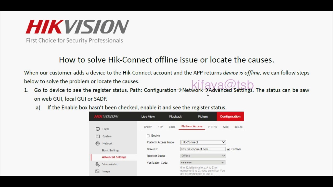 hikvision app device offline