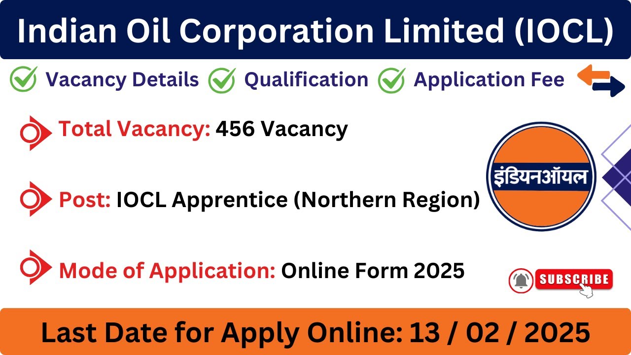 IOCL Trade/ Technician/ Graduate Apprentice Recruitment 2025 | Northern Region