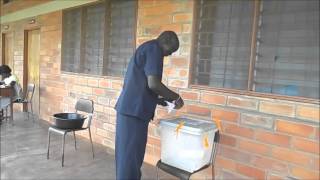 Martin Ojara Mapenduzi casting his votes