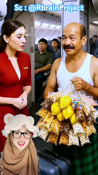ABANG AJAK BAPAK JUALAN CANGCIMEN DI PESAWAT 😬⁉️ @RbrainProject #remix #funny #dubbing