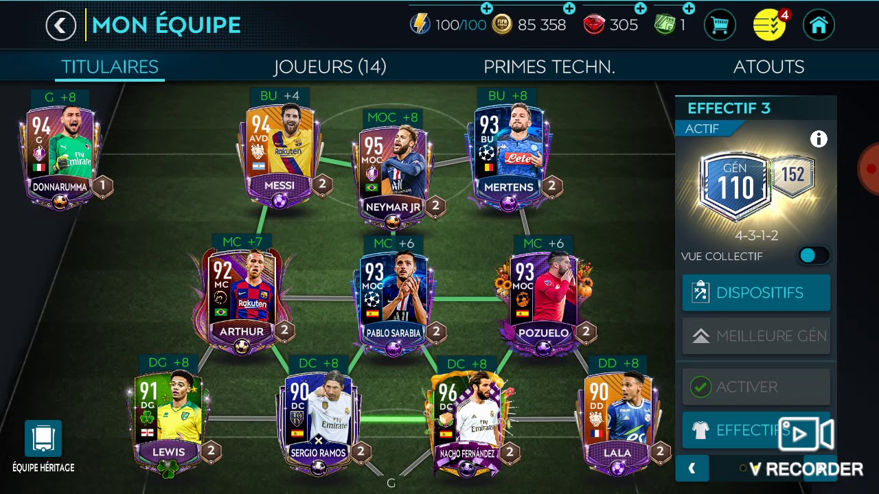 Je vous présente mon équipe sur Fifa mobile 20 YouTube