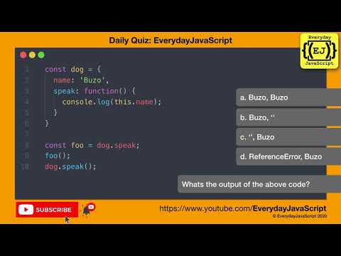 #DailyQuiz - Question 4 | Everyday JavaScript | Object Oriented JavaScript